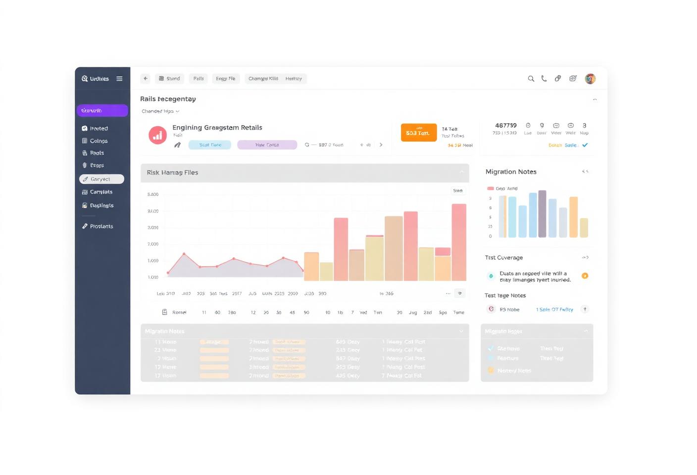 Rails modernization impact map interface mockup